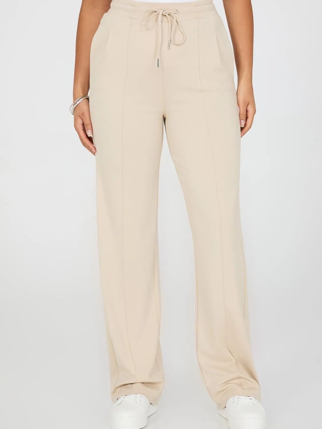 Suzy Shier Pants>Front Pintuck Wide-Leg Pants