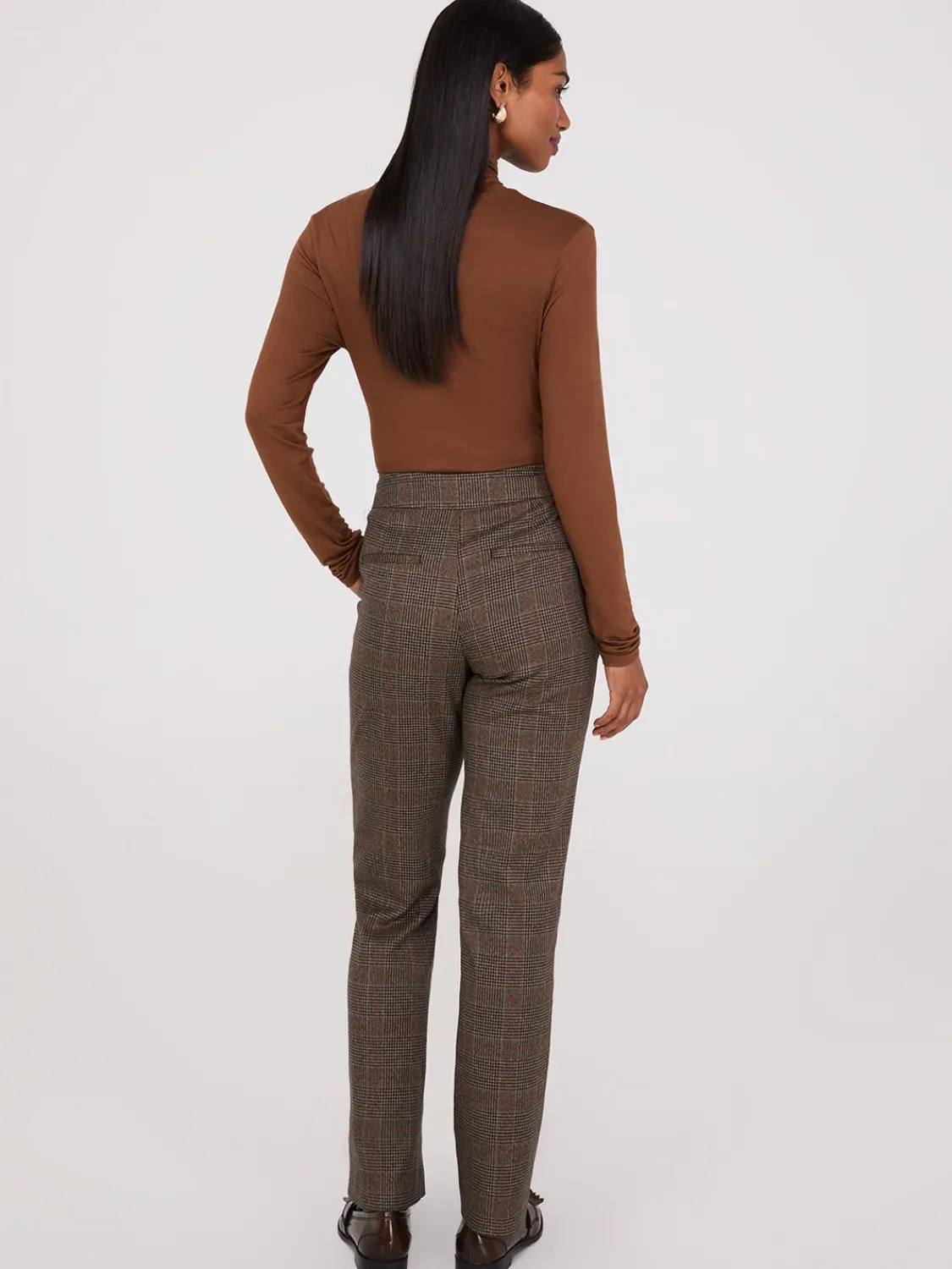 Suzy Shier Suiting|Bottoms>Glen Plaid Straight Leg Pants