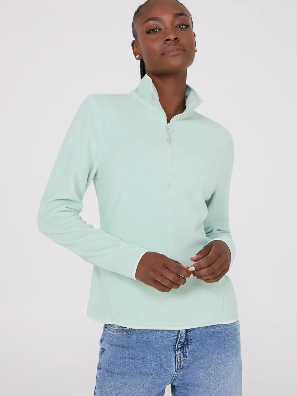Suzy Shier Lounge & Pjs|Long Sleeve>Half-Zip Polar Fleece Top