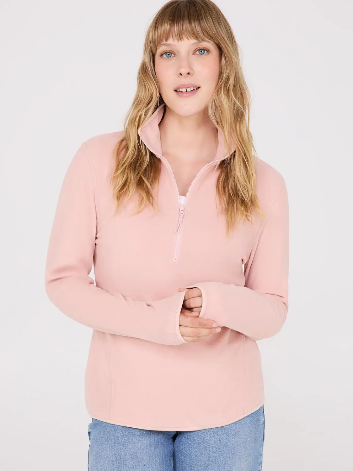 Suzy Shier Lounge & Pjs|Long Sleeve>Half-Zip Polar Fleece Top