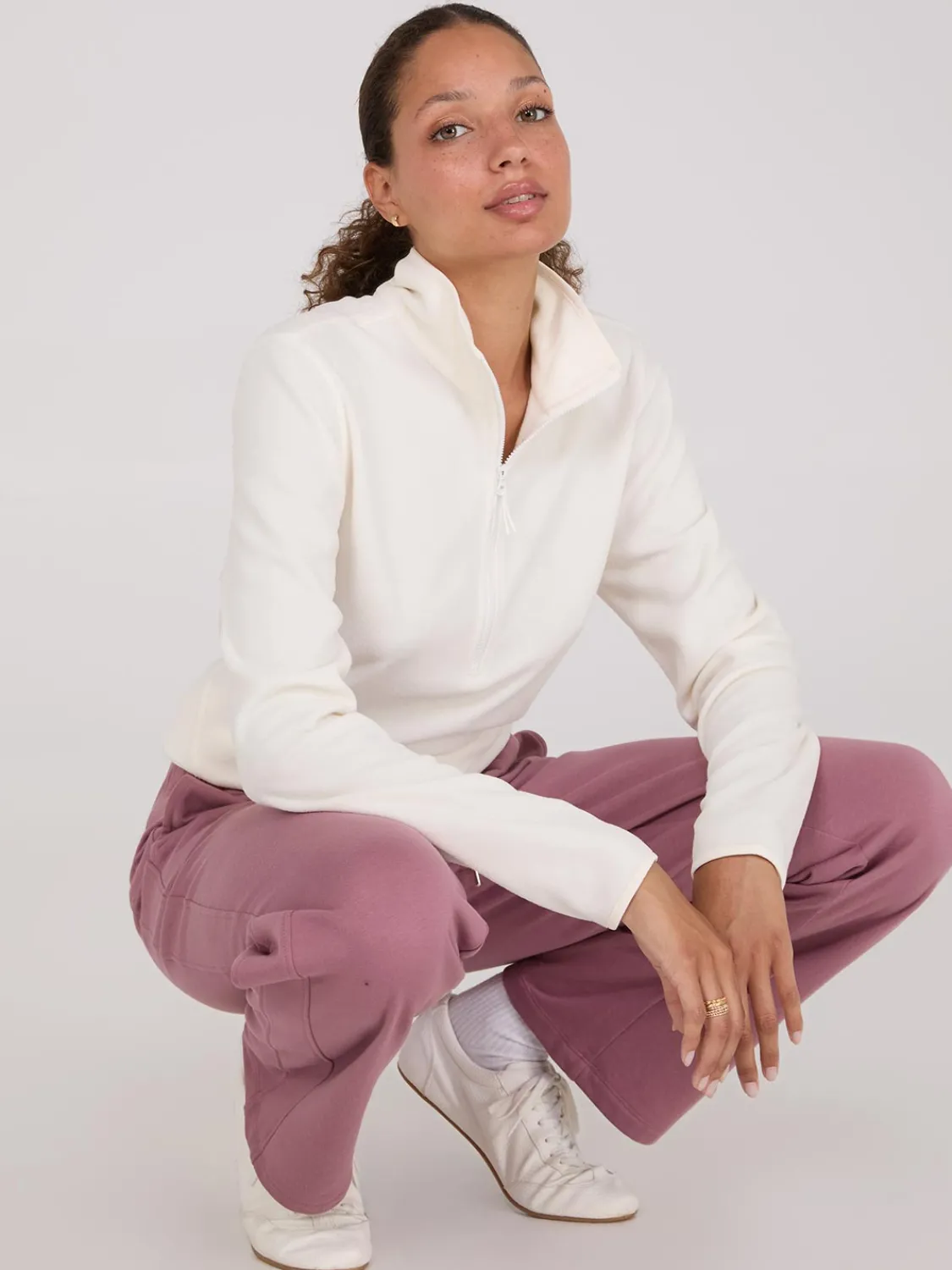 Suzy Shier Lounge & Pjs|Long Sleeve>Half-Zip Polar Fleece Top