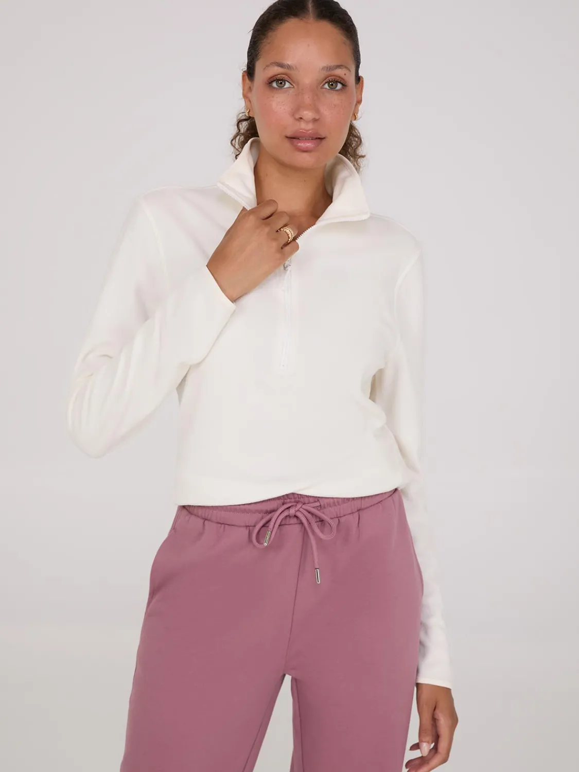 Suzy Shier Lounge & Pjs|Long Sleeve>Half-Zip Polar Fleece Top