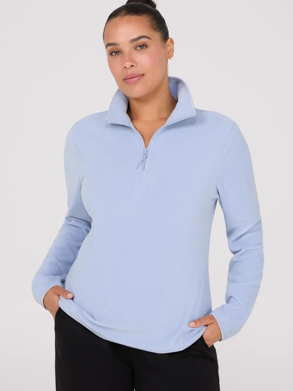 Suzy Shier Lounge & Pjs|Long Sleeve>Half-Zip Polar Fleece Top
