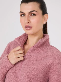 Suzy Shier Lounge & Pjs|Long Sleeve>Half-Zip Sherpa Sweater