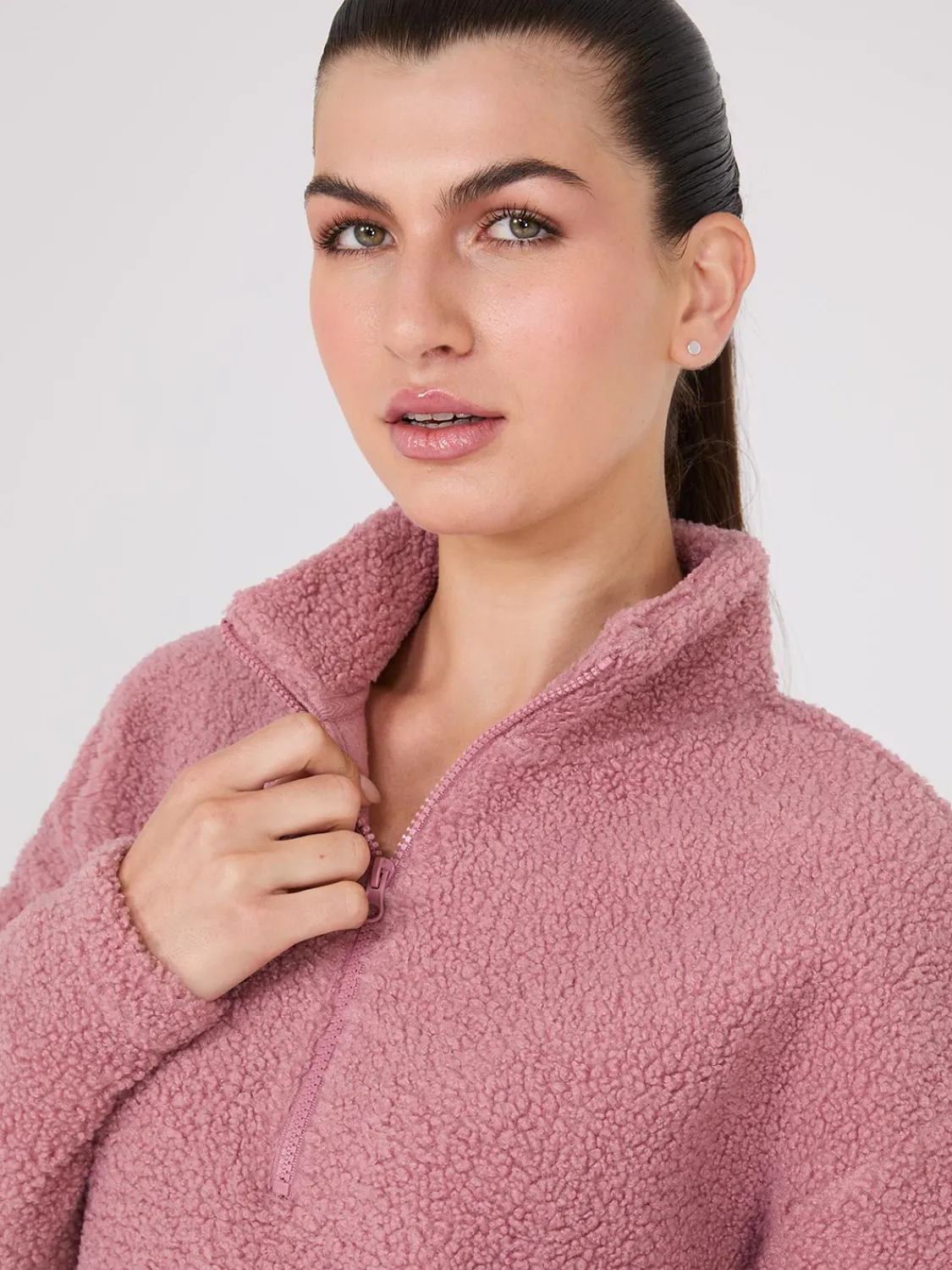 Suzy Shier Lounge & Pjs|Long Sleeve>Half-Zip Sherpa Sweater