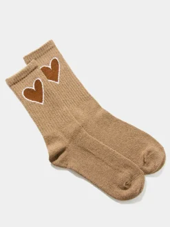 Suzy Shier Socks & Tights>Heart Detail Crew Socks