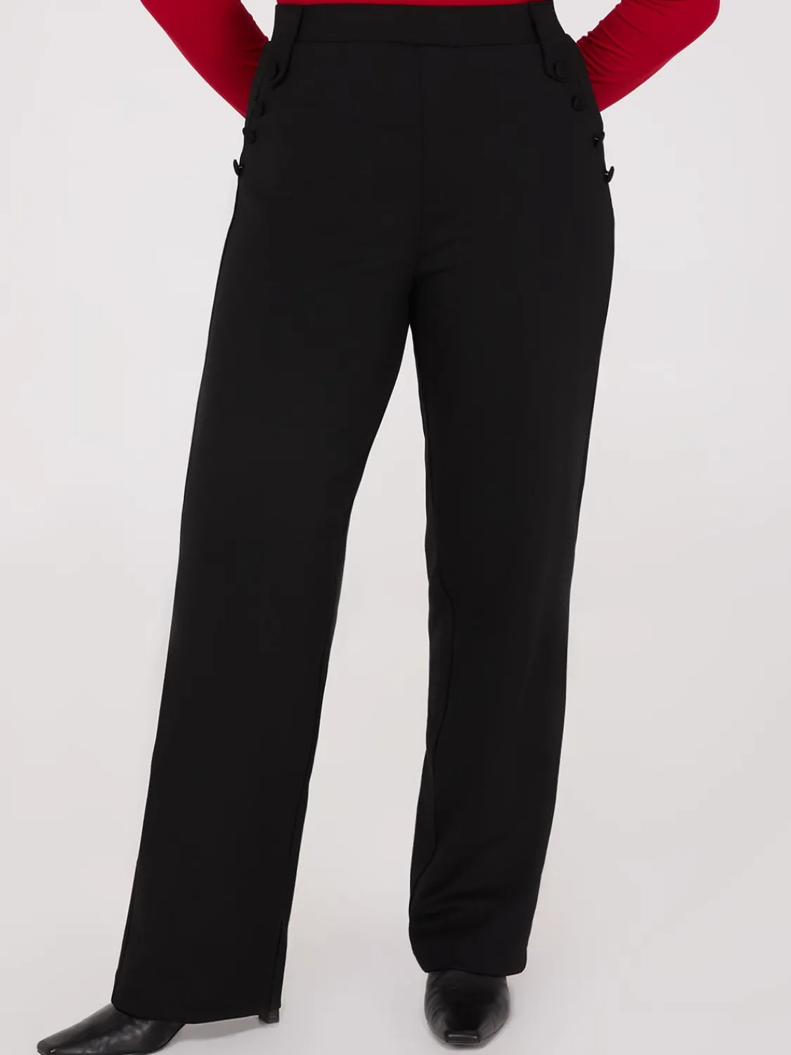 Suzy Shier Pants>High-Rise With Button Details