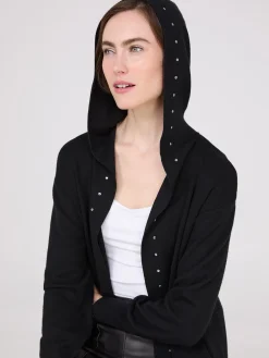 Suzy Shier Long Sleeve|Sweaters & Cardigans>Hooded Duster With Stud Details