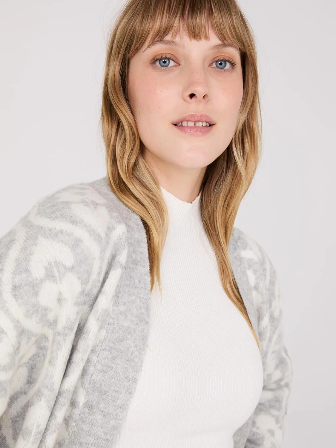 Suzy Shier Long Sleeve|Sweaters & Cardigans>Jacquard Drop Shoulder Duster