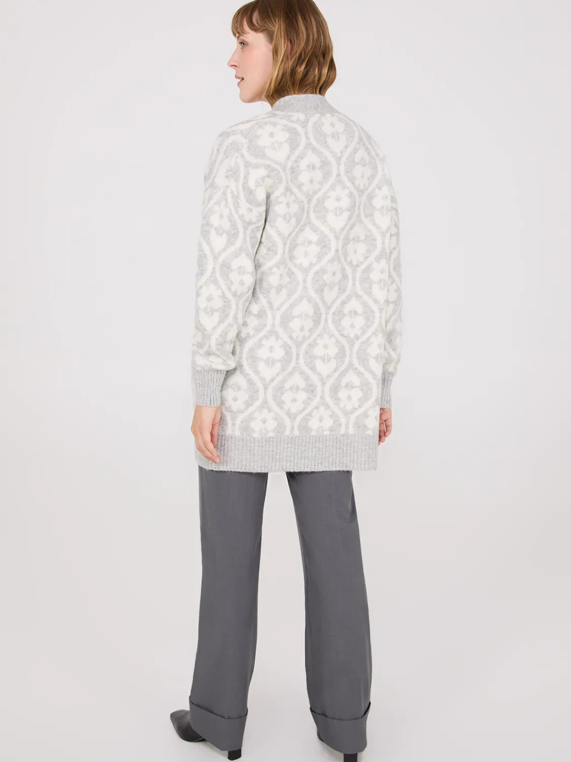 Suzy Shier Long Sleeve|Sweaters & Cardigans>Jacquard Drop Shoulder Duster
