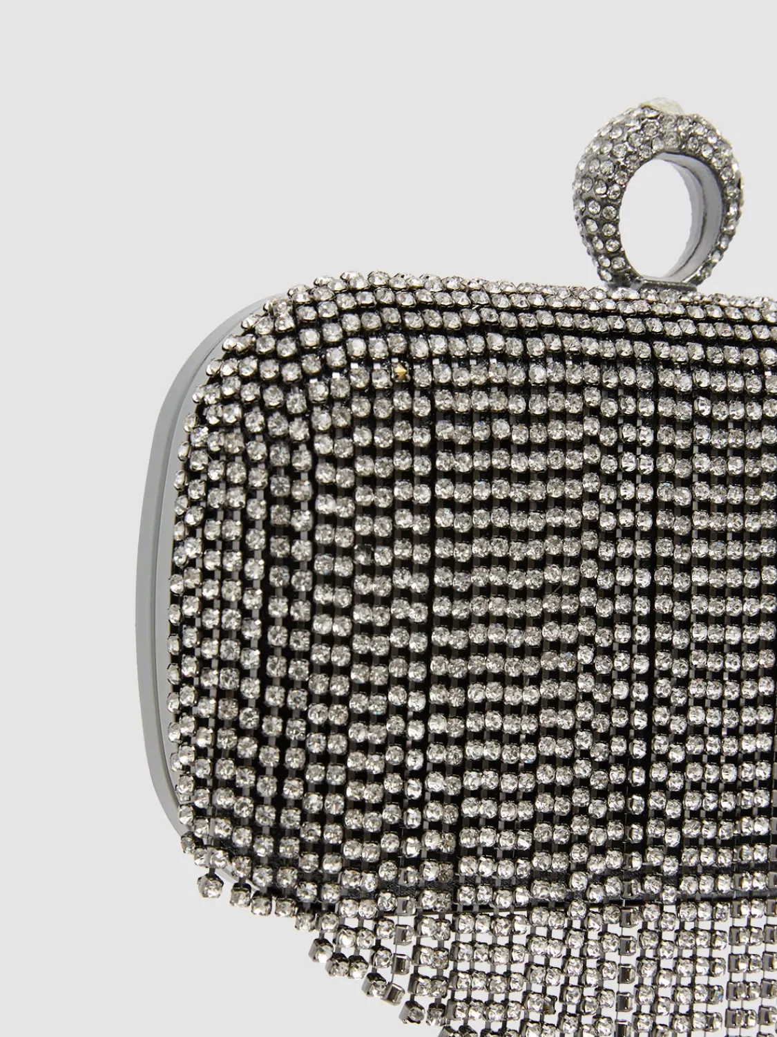 Suzy Shier Handbags By Le Château>Jewelled Fringe Minaudiere With Ring Closure