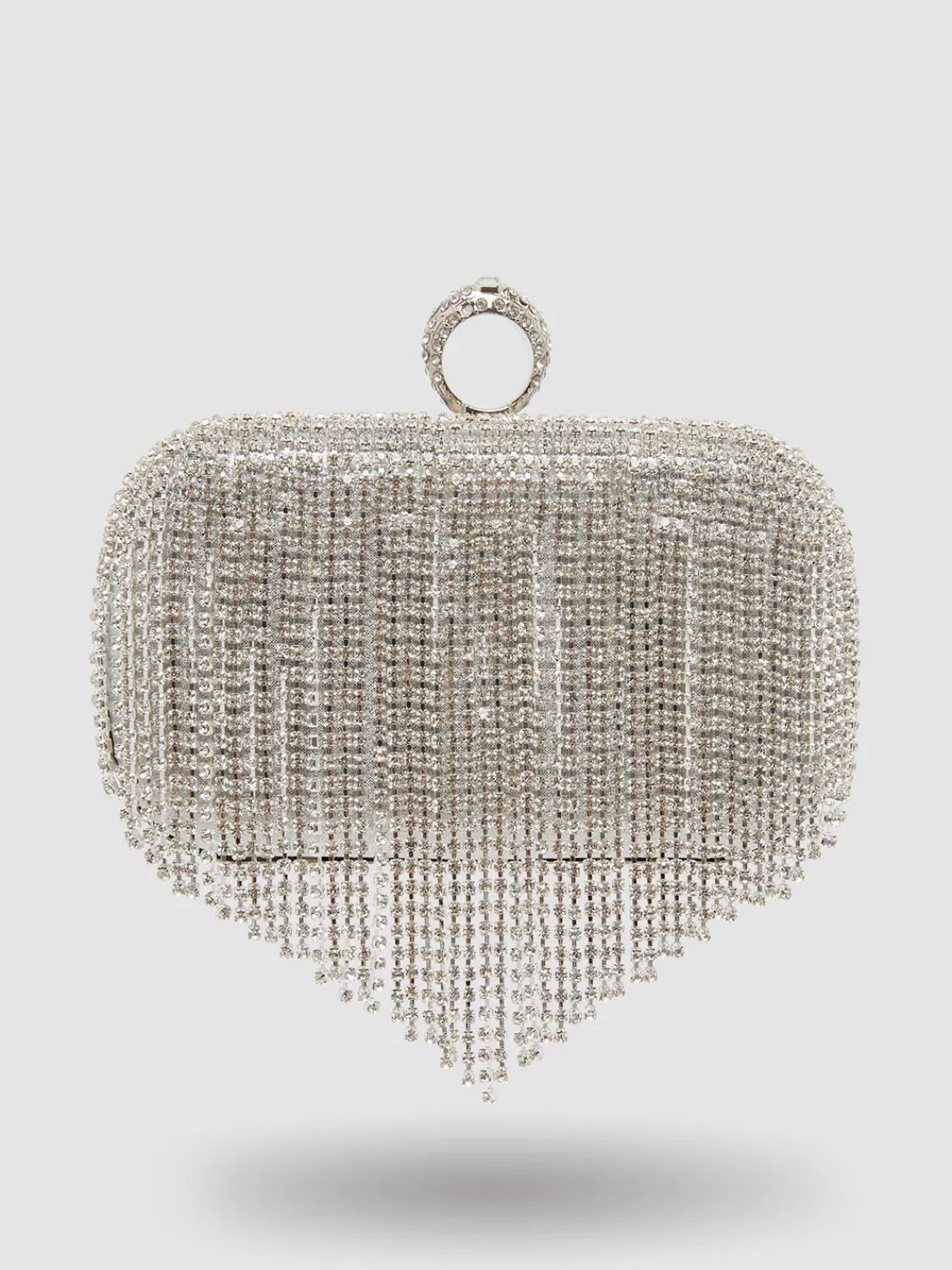 Suzy Shier Handbags By Le Château>Jewelled Fringe Minaudiere With Ring Closure
