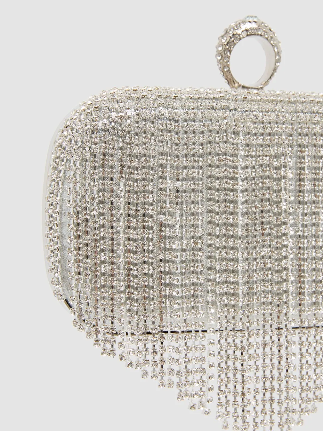 Suzy Shier Handbags By Le Château>Jewelled Fringe Minaudiere With Ring Closure