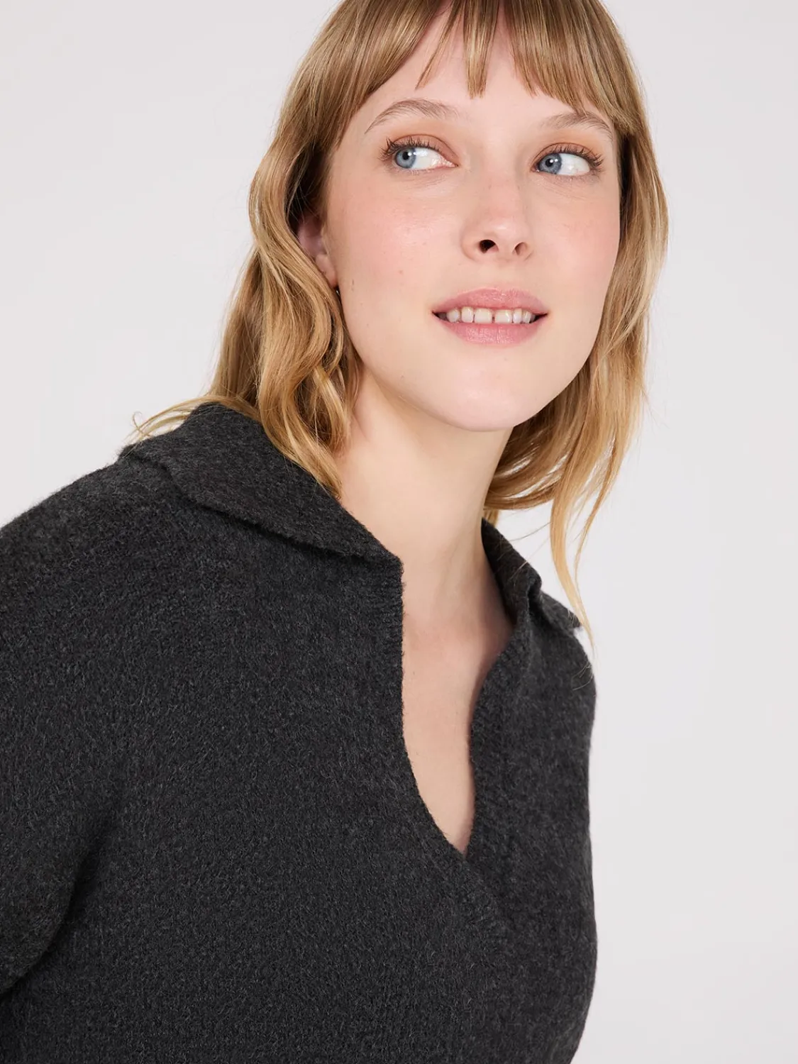 Suzy Shier Long Sleeve|Sweaters & Cardigans>Johnny Collar Long Sleeve Sweater