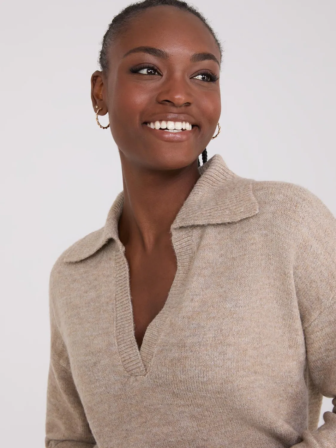Suzy Shier Long Sleeve|Sweaters & Cardigans>Johnny Collar Long Sleeve Sweater