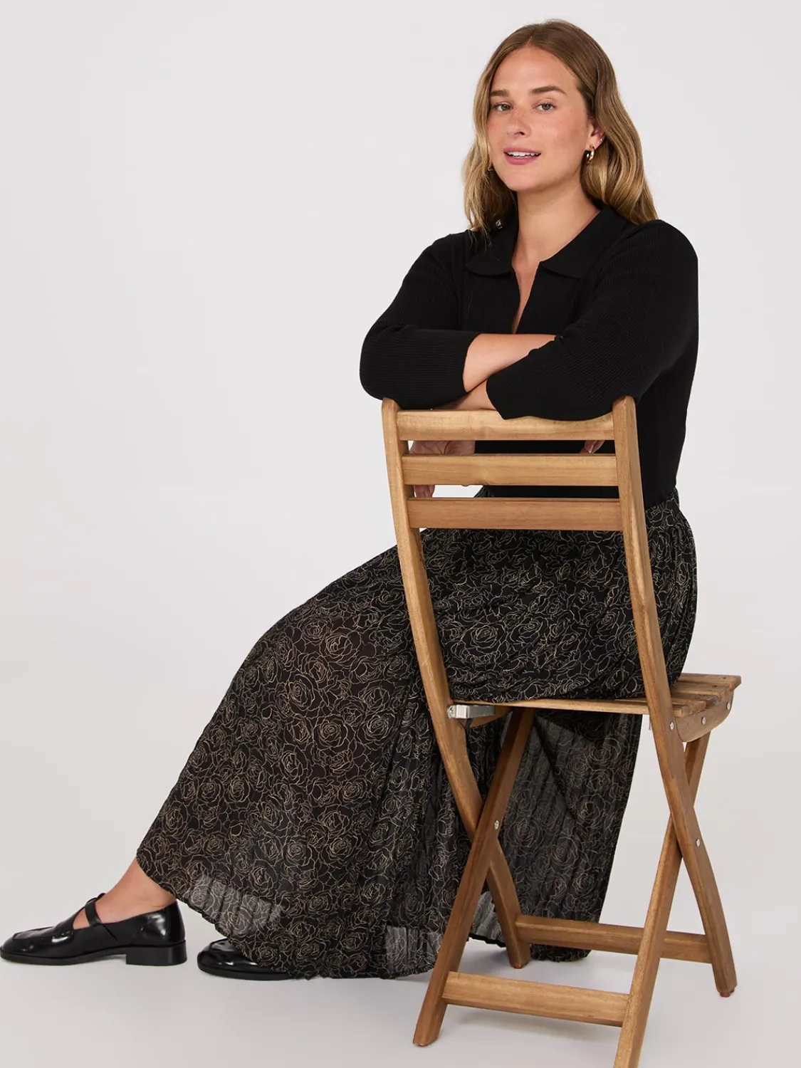 Suzy Shier Long Sleeve|Sweaters & Cardigans>Johnny Collar Ribbed Top