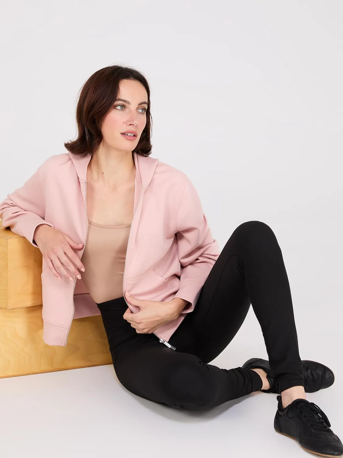 Suzy Shier Lounge & Pjs|Long Sleeve>Kangaroo Pocket Zip-Up Hoodie