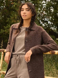 Suzy Shier Lounge & Pjs|Long Sleeve>Melange Brushed Ribbed Loose Sweatshirt