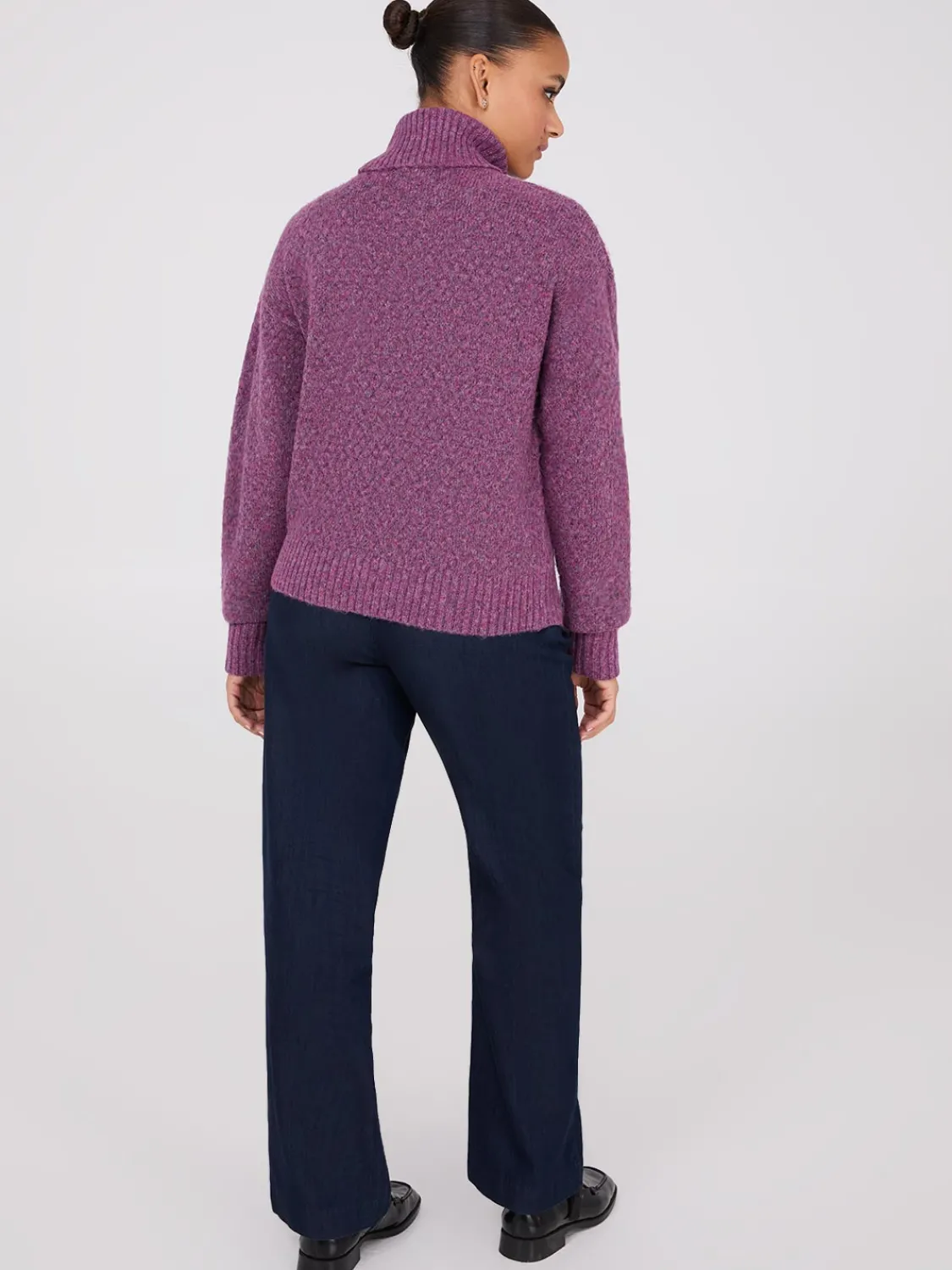 Suzy Shier Long Sleeve|Sweaters & Cardigans>Melange Diamond Honeycomb Stitch Sweater