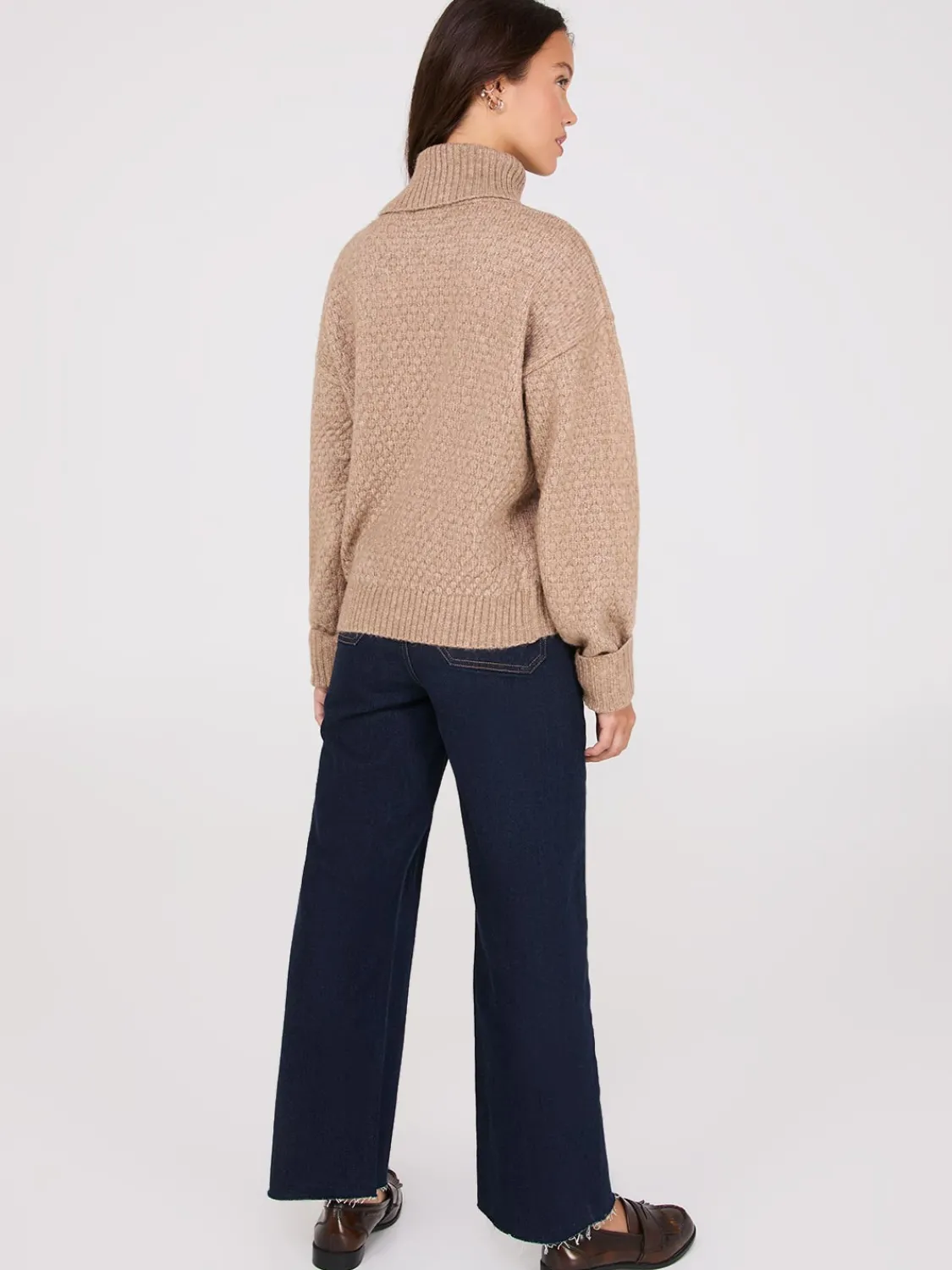 Suzy Shier Long Sleeve|Sweaters & Cardigans>Melange Diamond Honeycomb Stitch Sweater