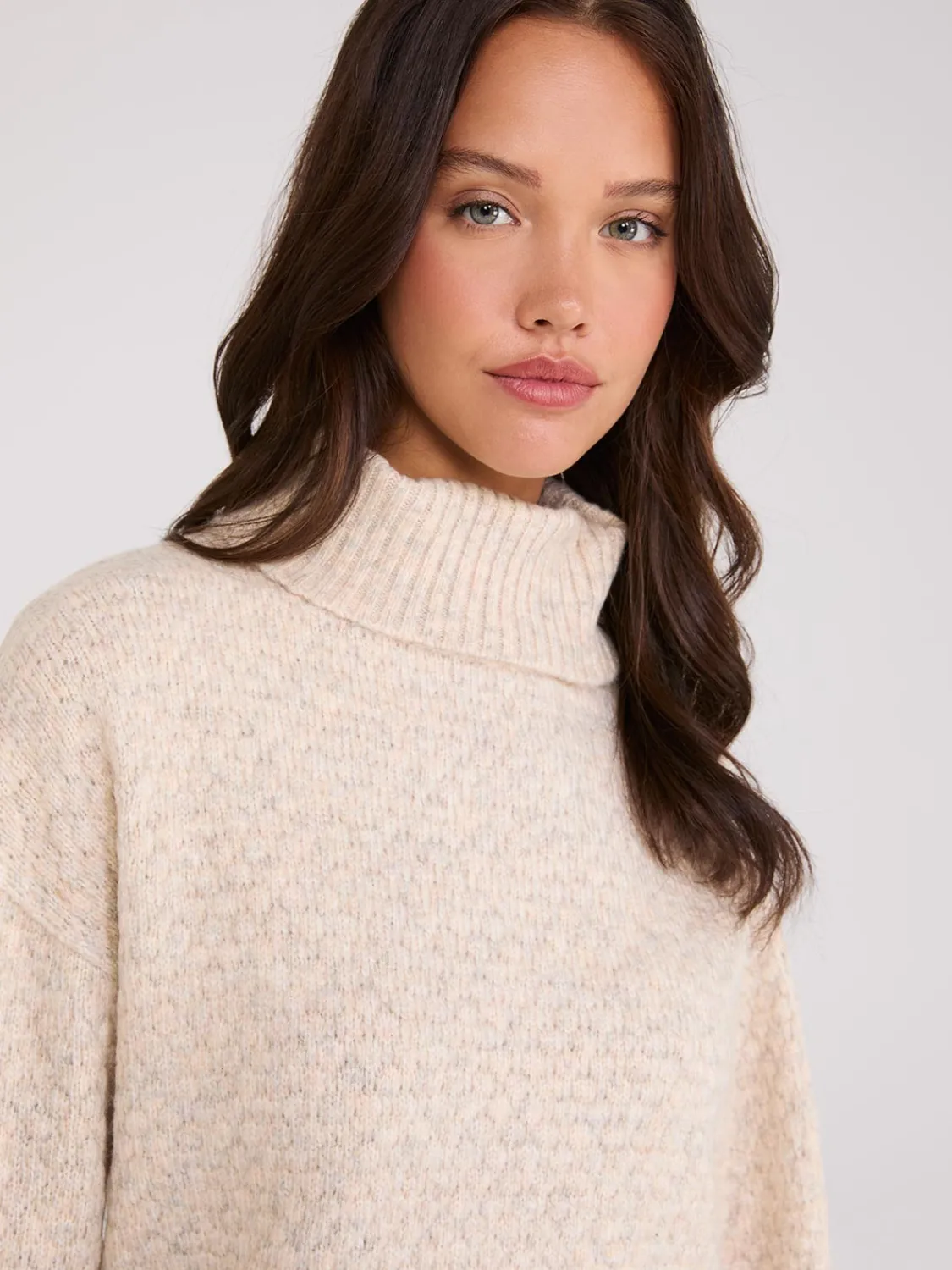 Suzy Shier Long Sleeve|Sweaters & Cardigans>Melange Diamond Honeycomb Stitch Sweater