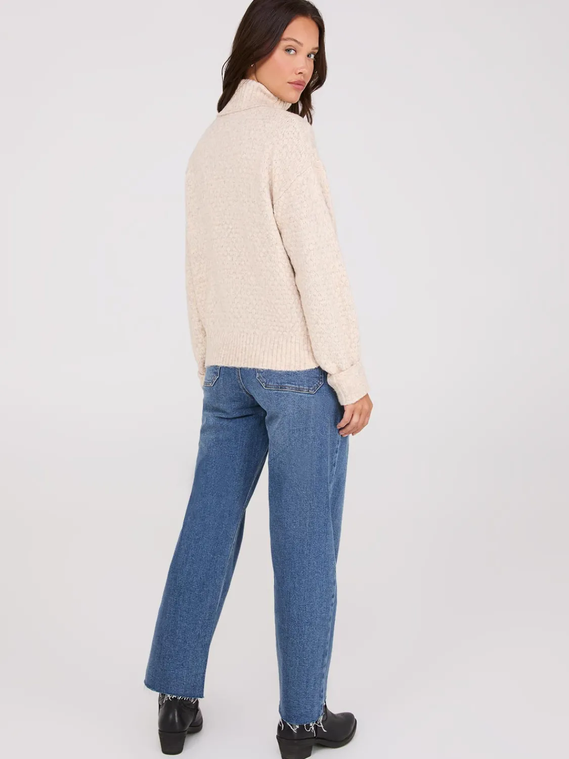 Suzy Shier Long Sleeve|Sweaters & Cardigans>Melange Diamond Honeycomb Stitch Sweater