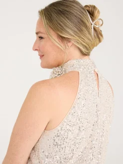 Suzy Shier Hair Accessories>Metal Claw Clip With Rhinestones