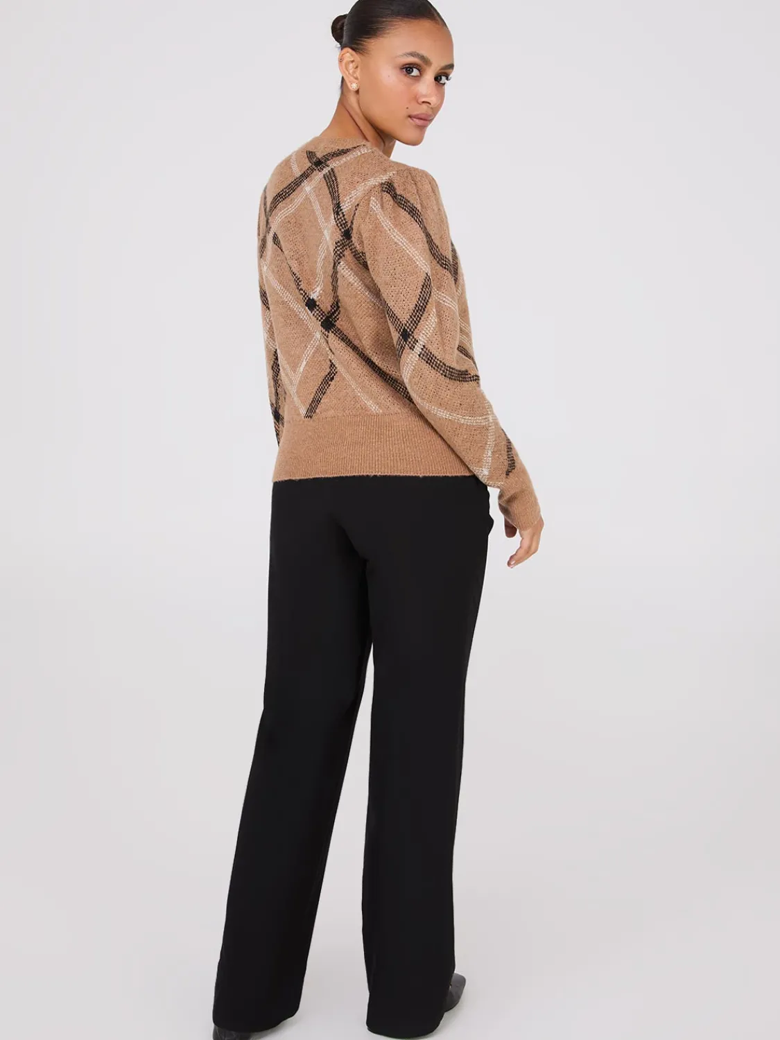 Suzy Shier Long Sleeve|Sweaters & Cardigans>Metallic Jacquard Crew Neck Sweater