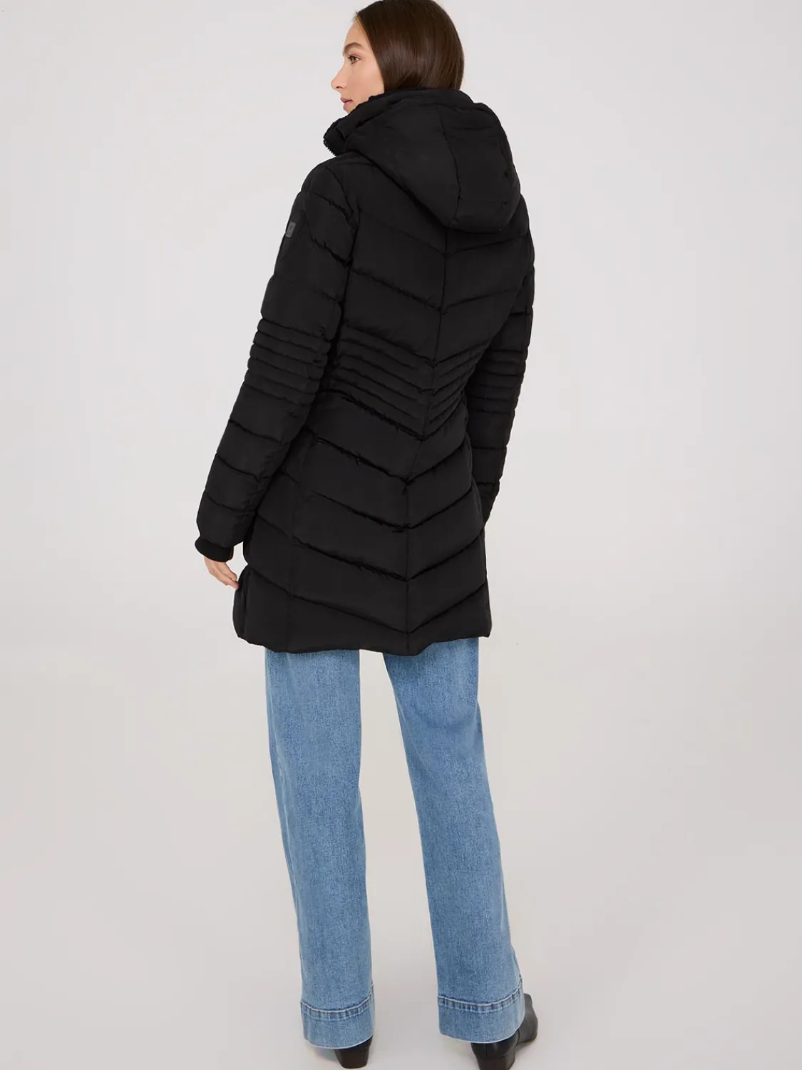 Suzy Shier Puffers & Jackets|Puffers & Jackets>Mid-Length Hooded Puffer