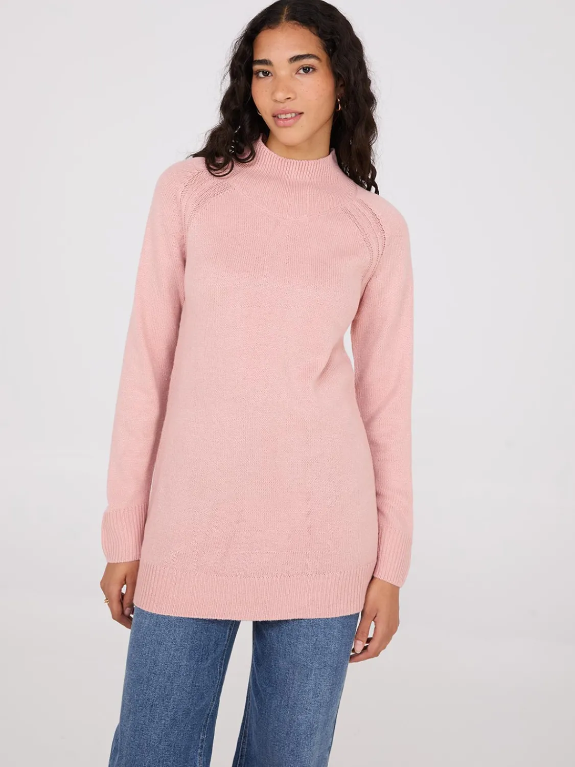 Suzy Shier Long Sleeve|Sweaters & Cardigans>Mock Neck Raglan Sleeve Sweater