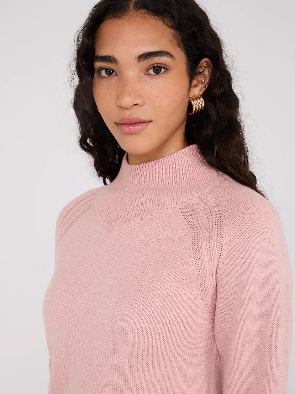 Suzy Shier Long Sleeve|Sweaters & Cardigans>Mock Neck Raglan Sleeve Sweater