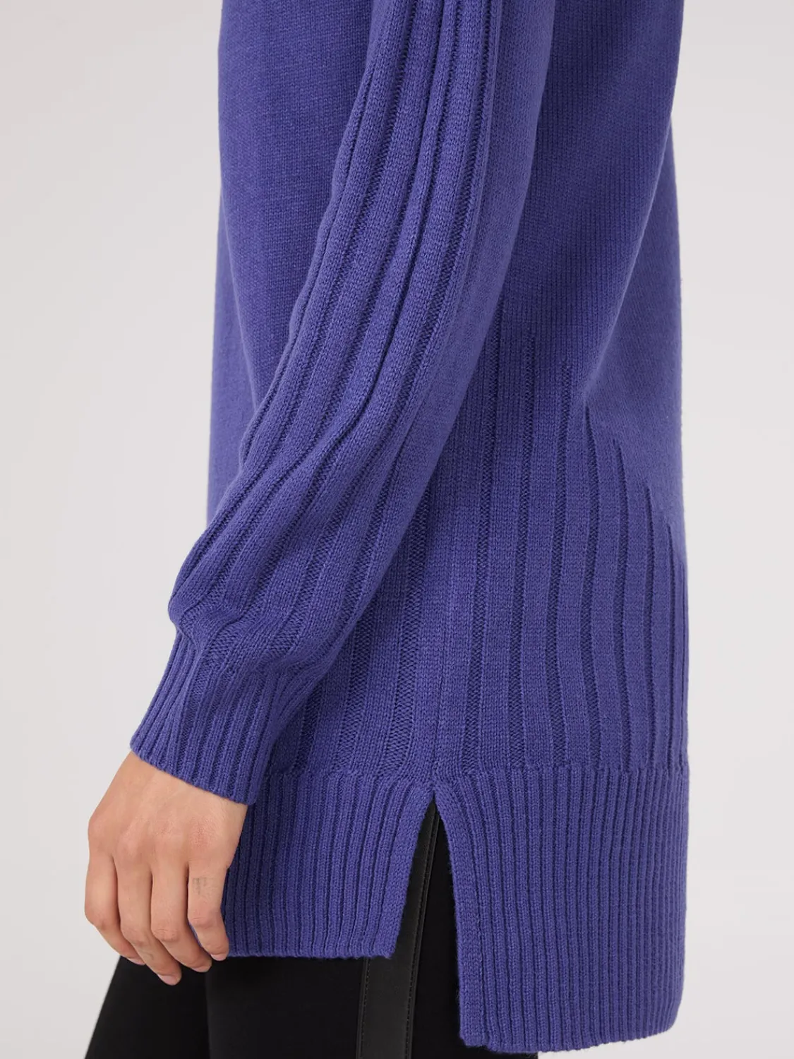 Suzy Shier Long Sleeve|Sweaters & Cardigans>Mock Neck Tunic Sweater With Button Details