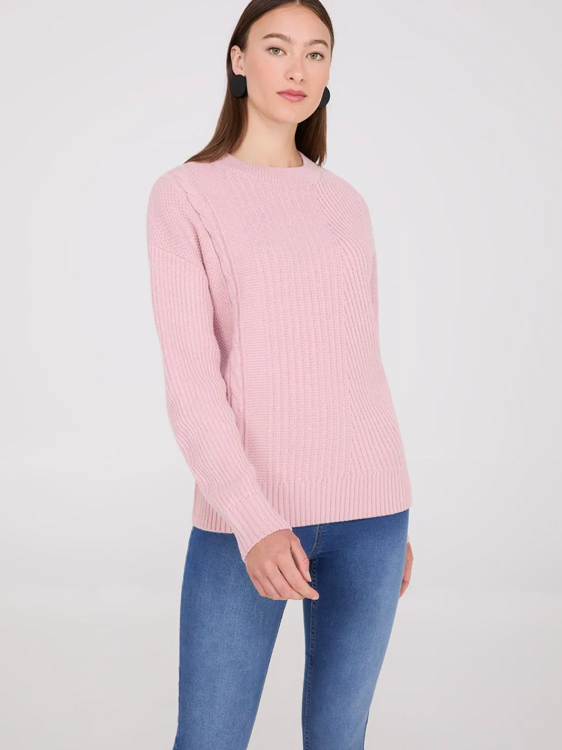 Suzy Shier Long Sleeve|Sweaters & Cardigans>Multi Stitch Crew Neck Sweater