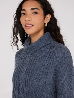Suzy Shier Long Sleeve|Sweaters & Cardigans>Multi-Cable Turtleneck Sweater