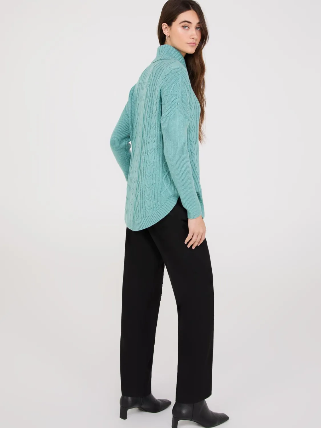 Suzy Shier Long Sleeve|Sweaters & Cardigans>Multi-Cable Turtleneck Sweater