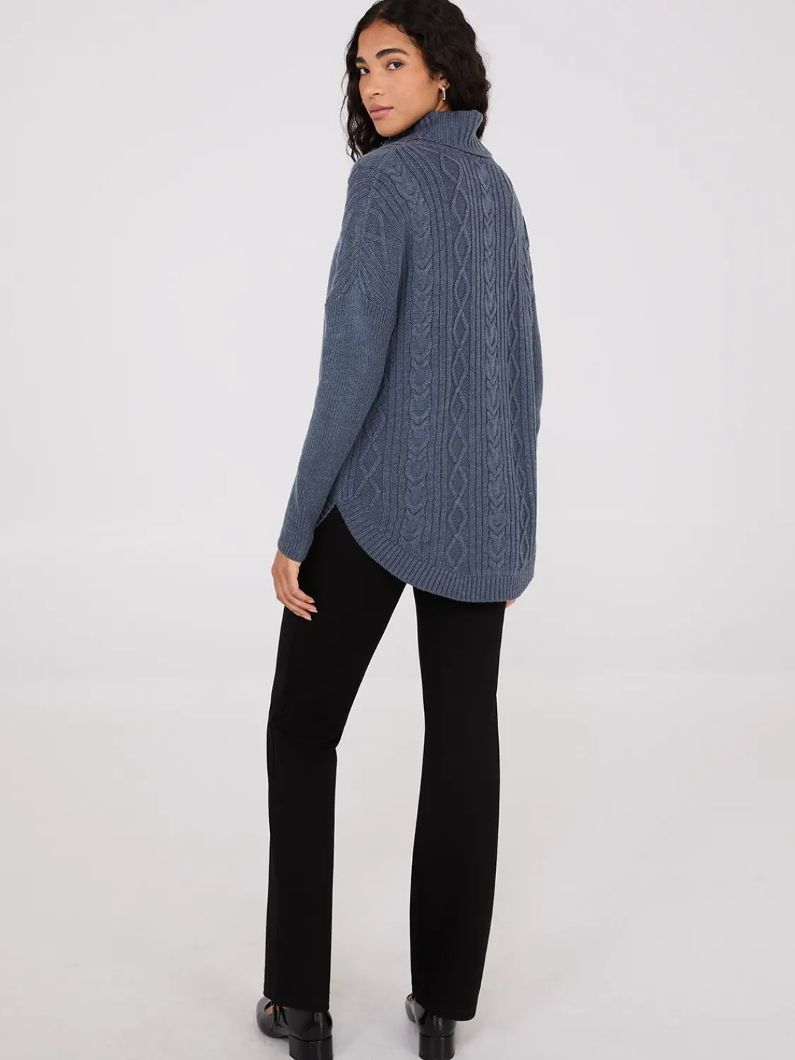 Suzy Shier Long Sleeve|Sweaters & Cardigans>Multi-Cable Turtleneck Sweater