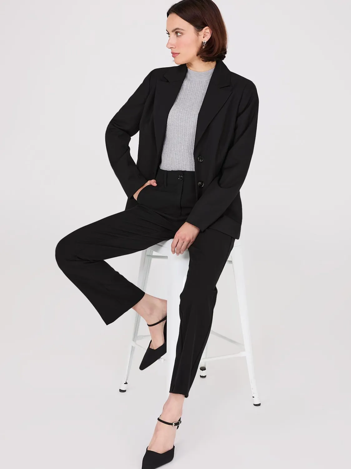 Suzy Shier Suiting|Bottoms>No Waistband Straight Leg Pants