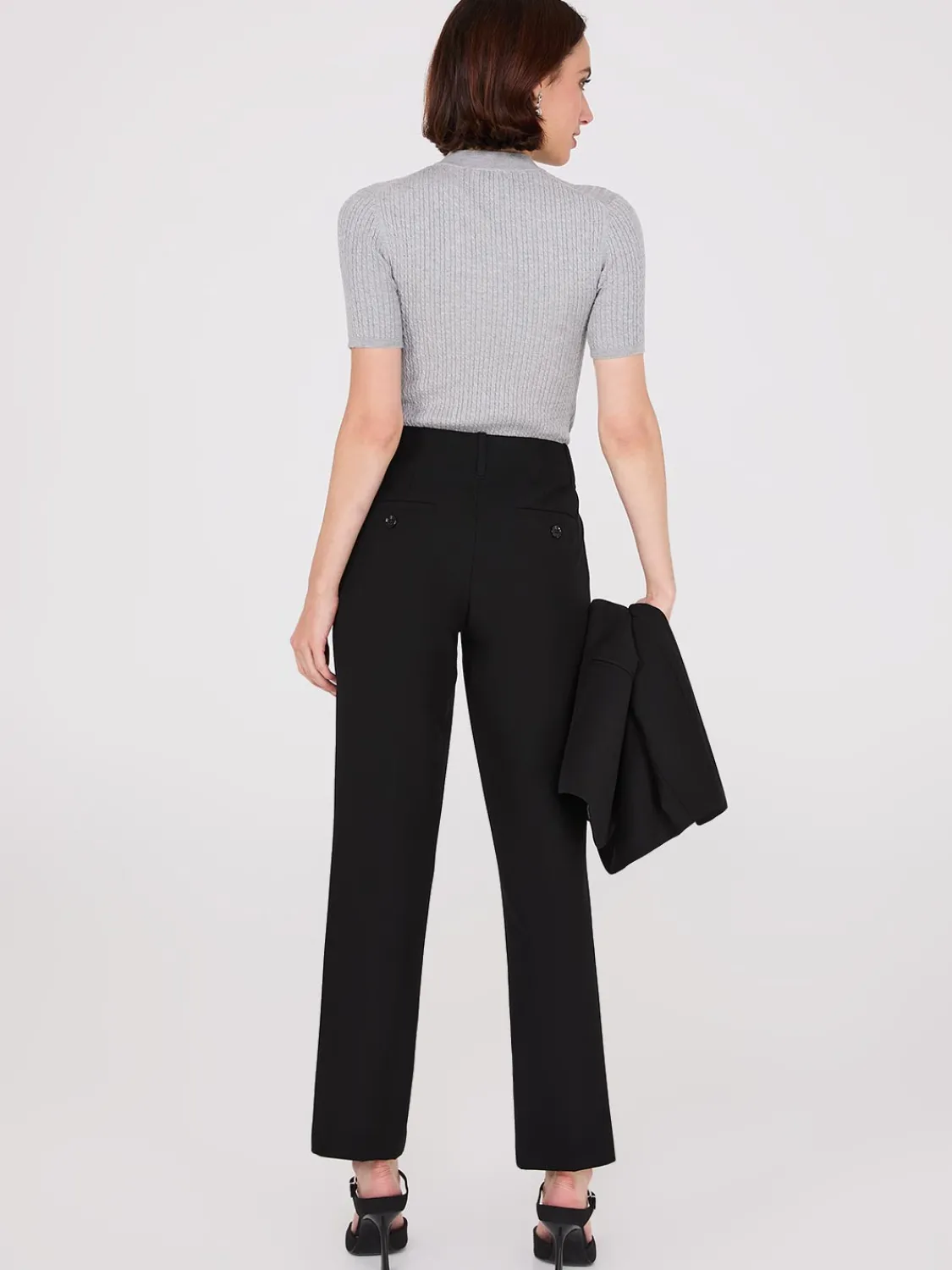 Suzy Shier Suiting|Bottoms>No Waistband Straight Leg Pants