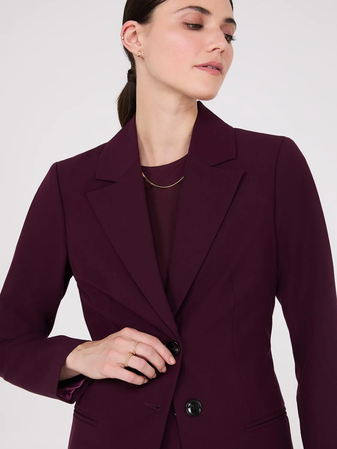 Suzy Shier Suiting|Blazers & Vests>Notch Collar 2-Button Blazer