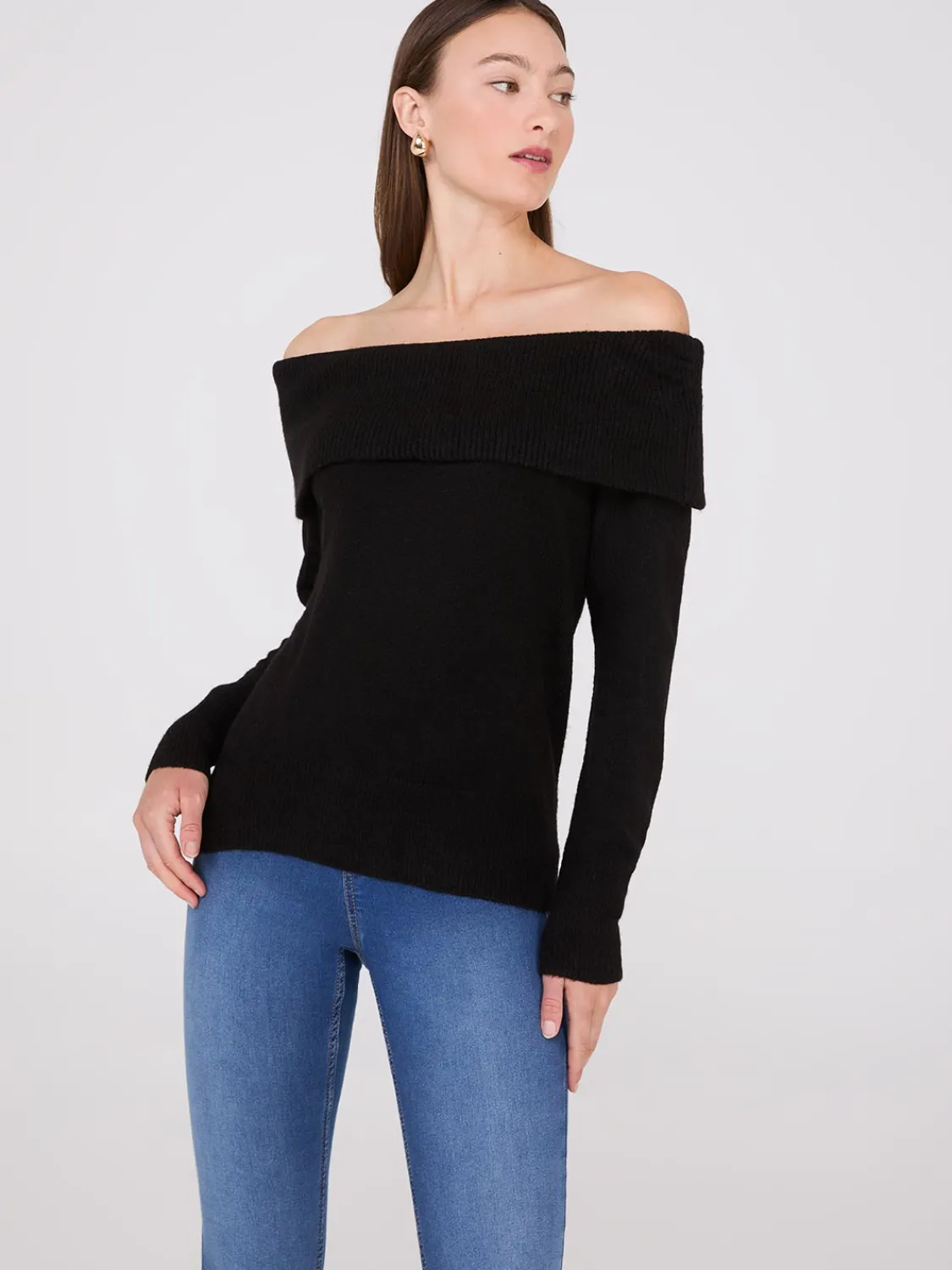 Suzy Shier Long Sleeve|Sweaters & Cardigans>Off-The-Shoulder Sweater