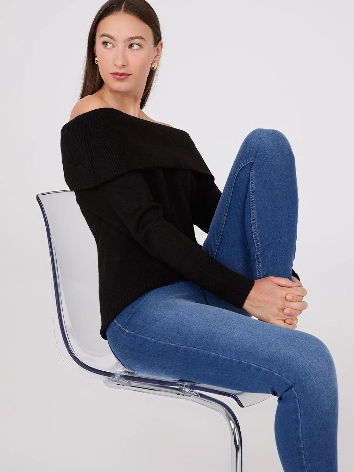 Suzy Shier Long Sleeve|Sweaters & Cardigans>Off-The-Shoulder Sweater