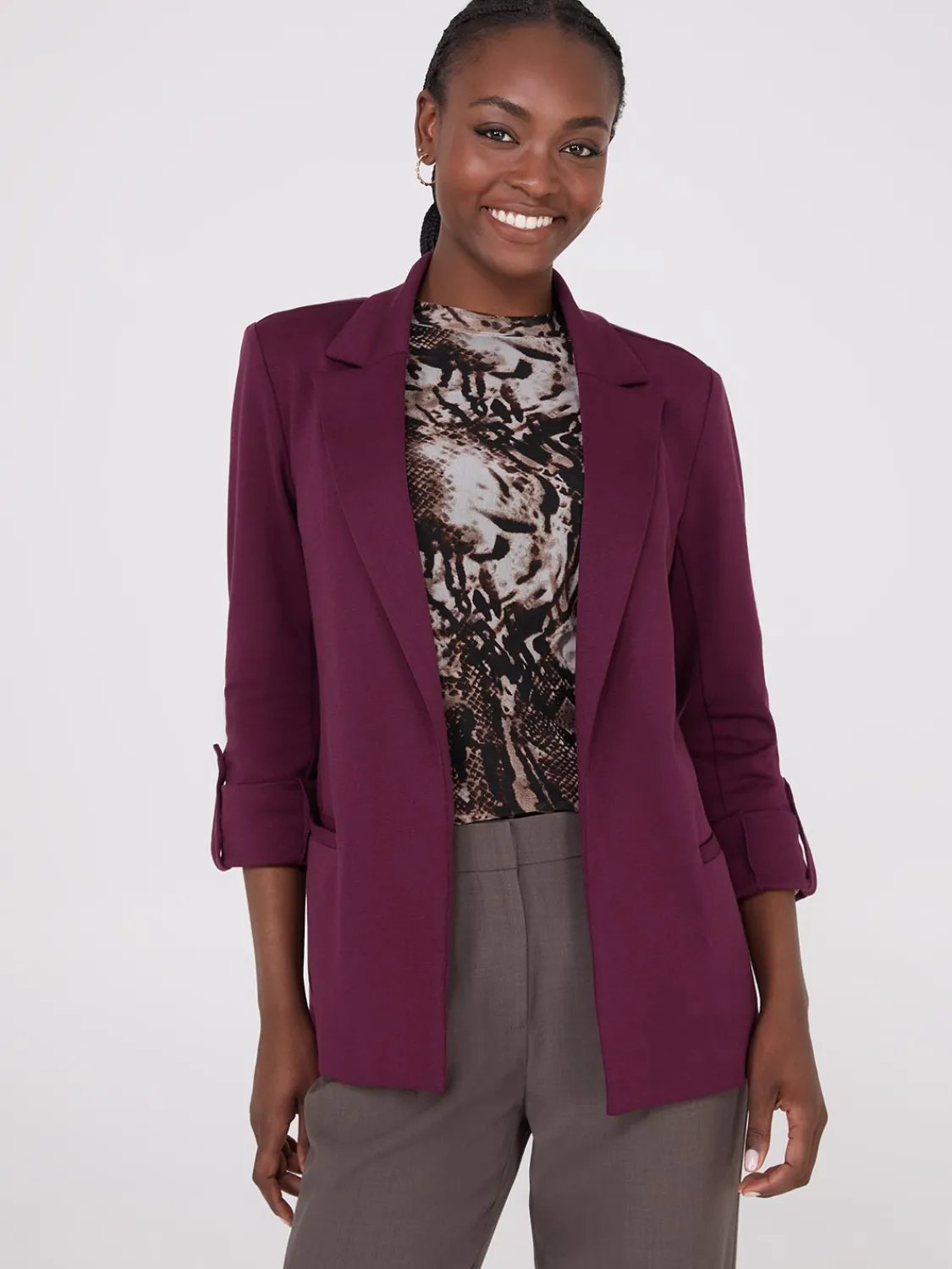 Suzy Shier Blazers & Vests>Open-Front Blazer