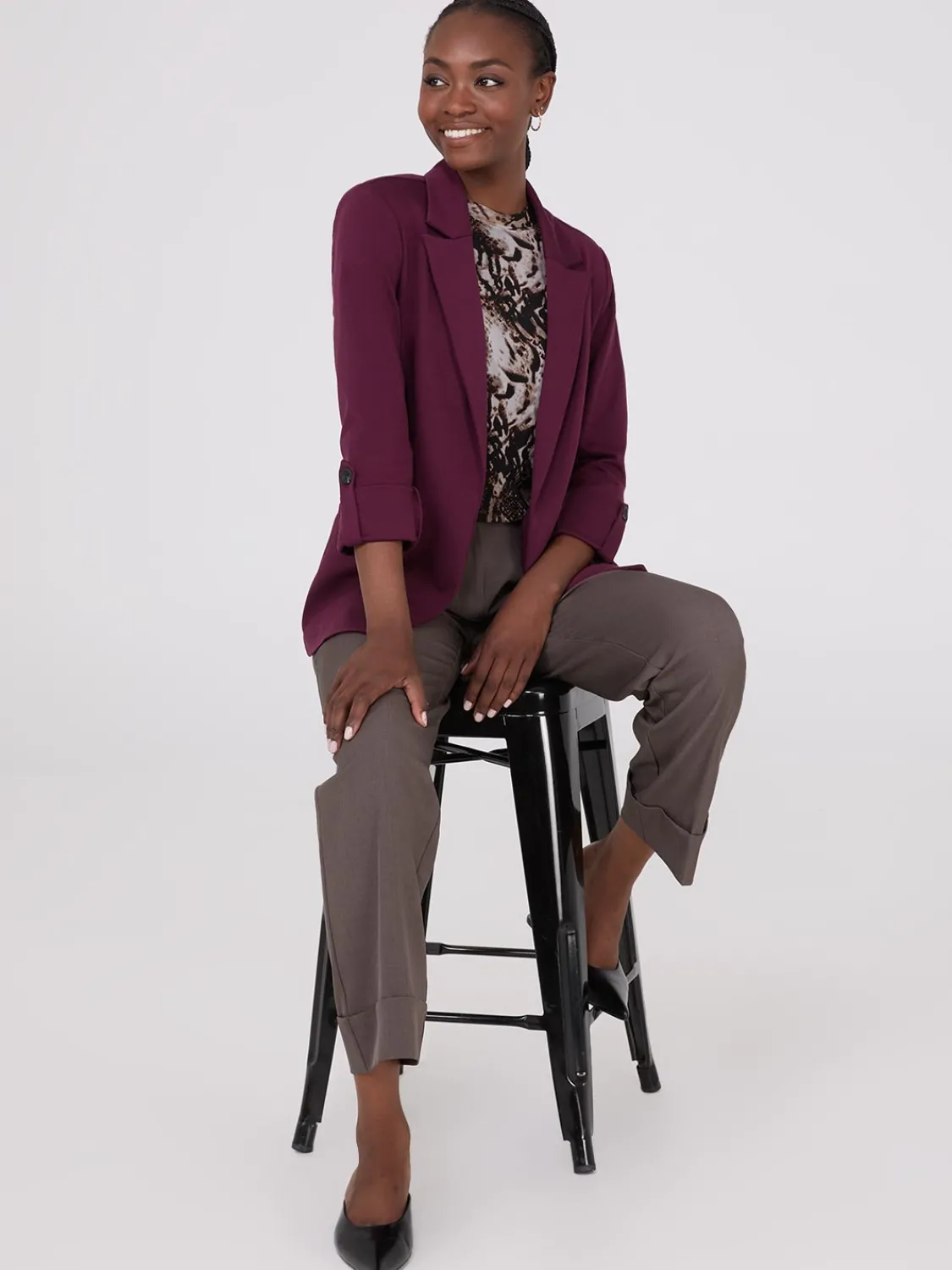 Suzy Shier Blazers & Vests>Open-Front Blazer