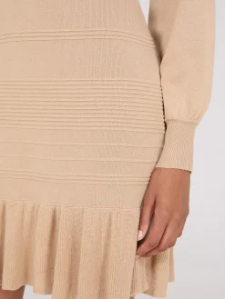 Suzy Shier Casual Dresses|Mini>Ottoman Stitch Dress With Peplum Hem