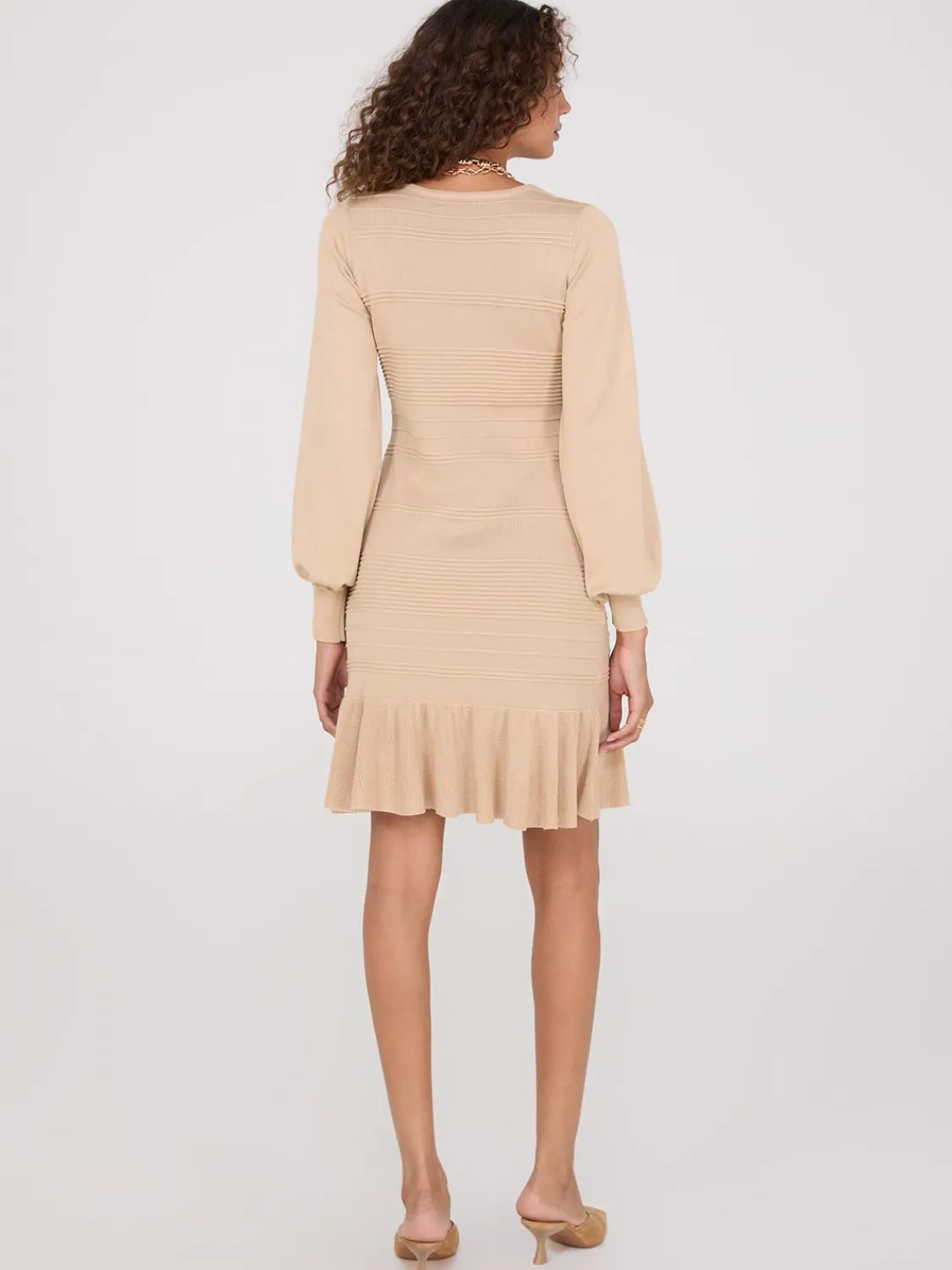 Suzy Shier Casual Dresses|Mini>Ottoman Stitch Dress With Peplum Hem