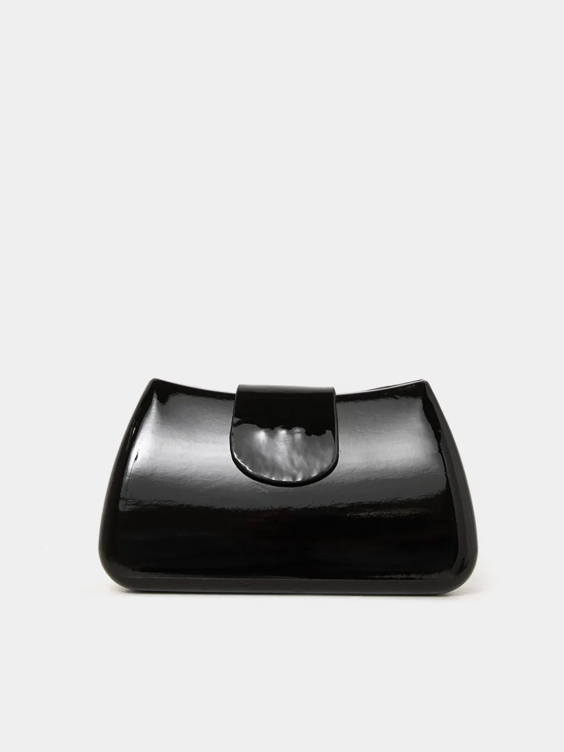 Suzy Shier Handbags By Le Château>Patent Leather Bag With Flapover Closure