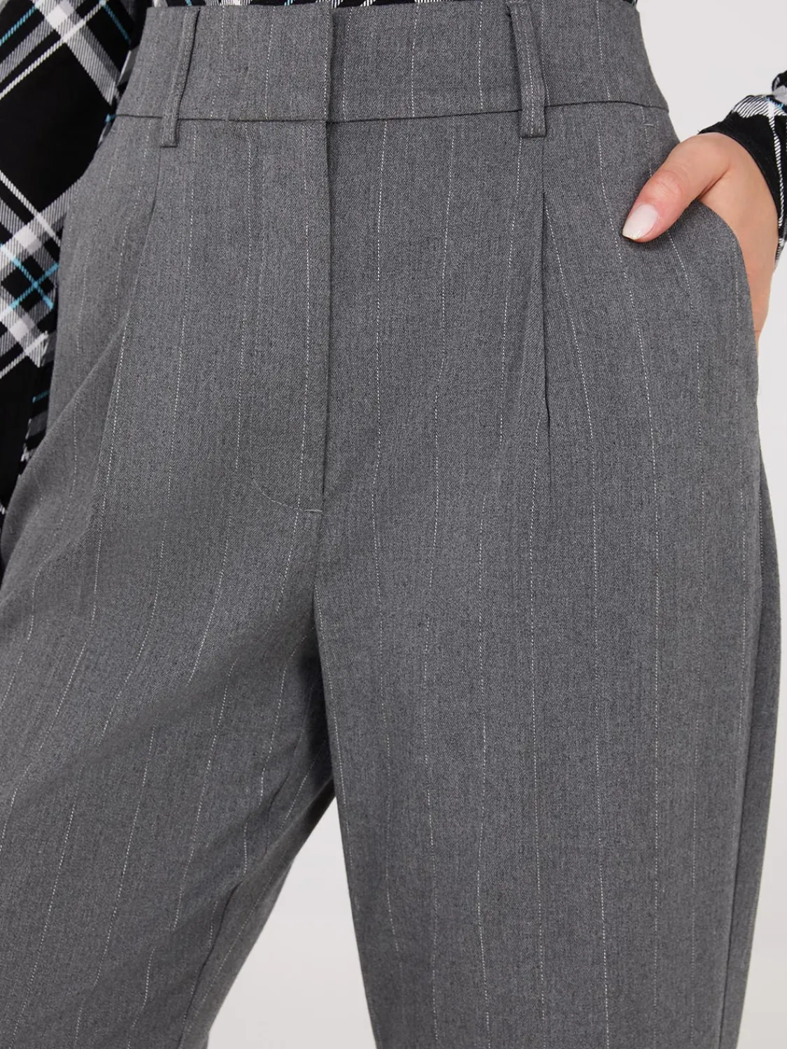 Suzy Shier Suiting|Bottoms>Pinstripe Wide-Leg Pants