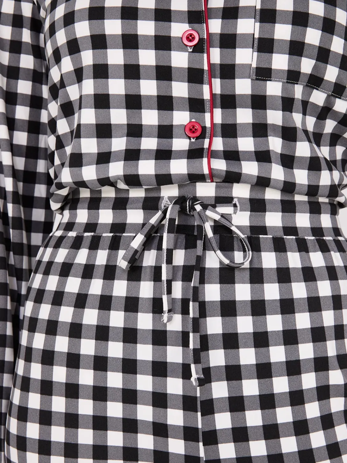 Suzy Shier Lounge & Pjs>Plaid Print Button-Down Pajama Set