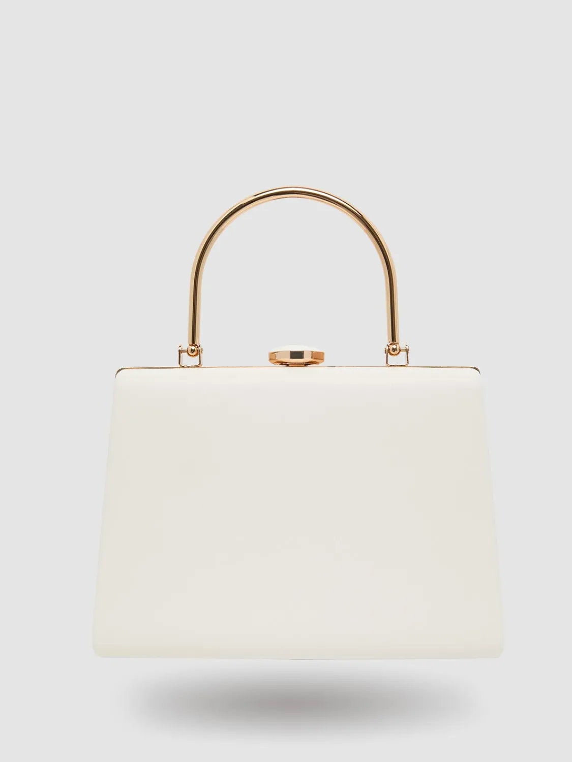 Suzy Shier Handbags By Le Château>Pleated Faux-Leather Minaudere With Top Handle