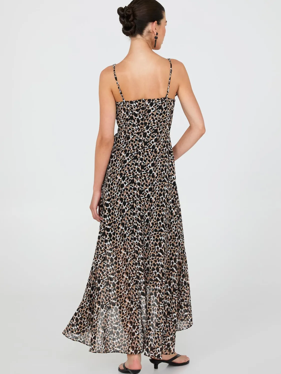 Suzy Shier Midi & Maxi|Party Dresses>Printed High-Low Midi Dress With Chain Straps
